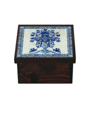 Caixa de Chá em Madeira com Azulejo